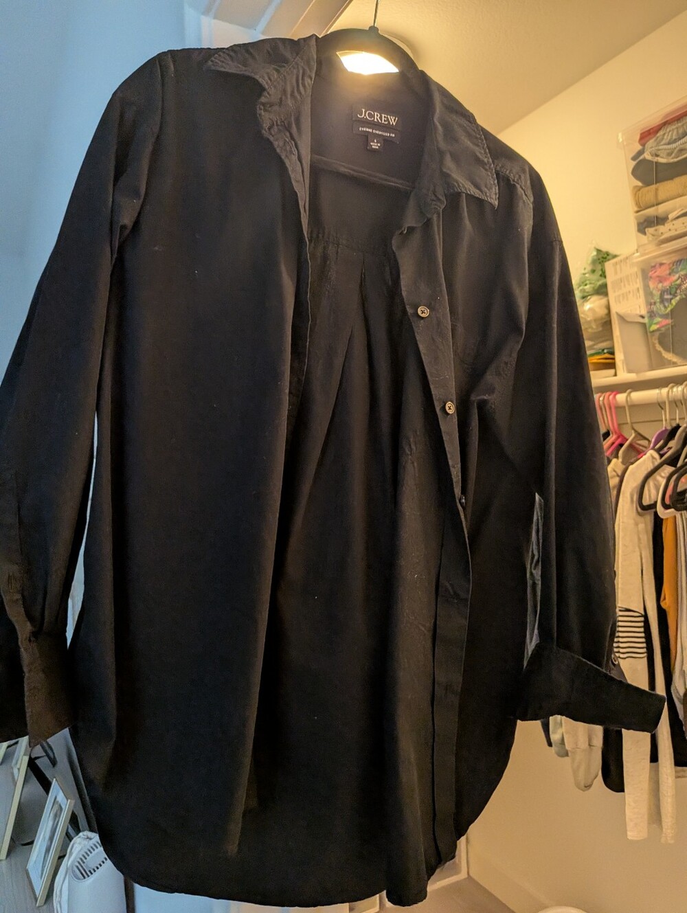 J. Crew Black Etienne Oversized Shirt Jacket